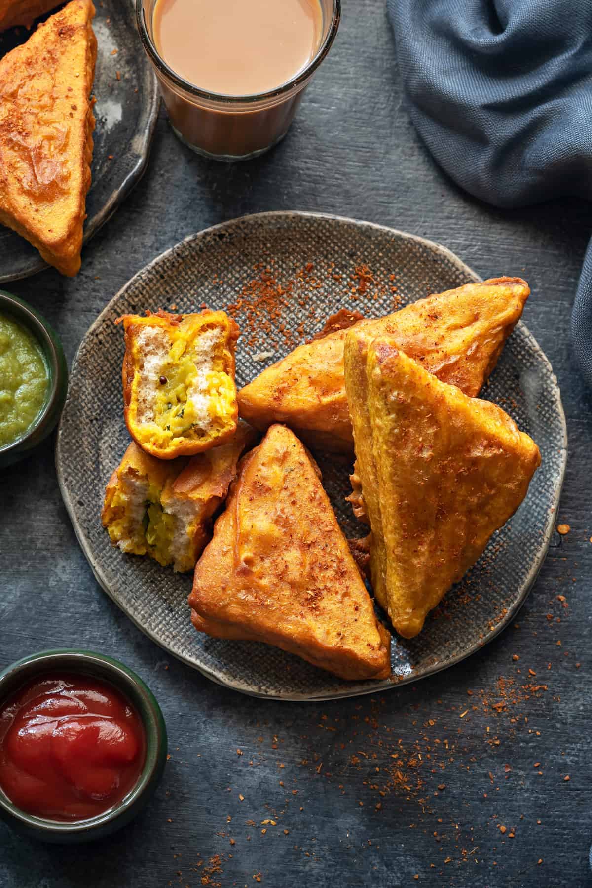 Bread Pakoda — pure vegetarian dish by Rasalaya