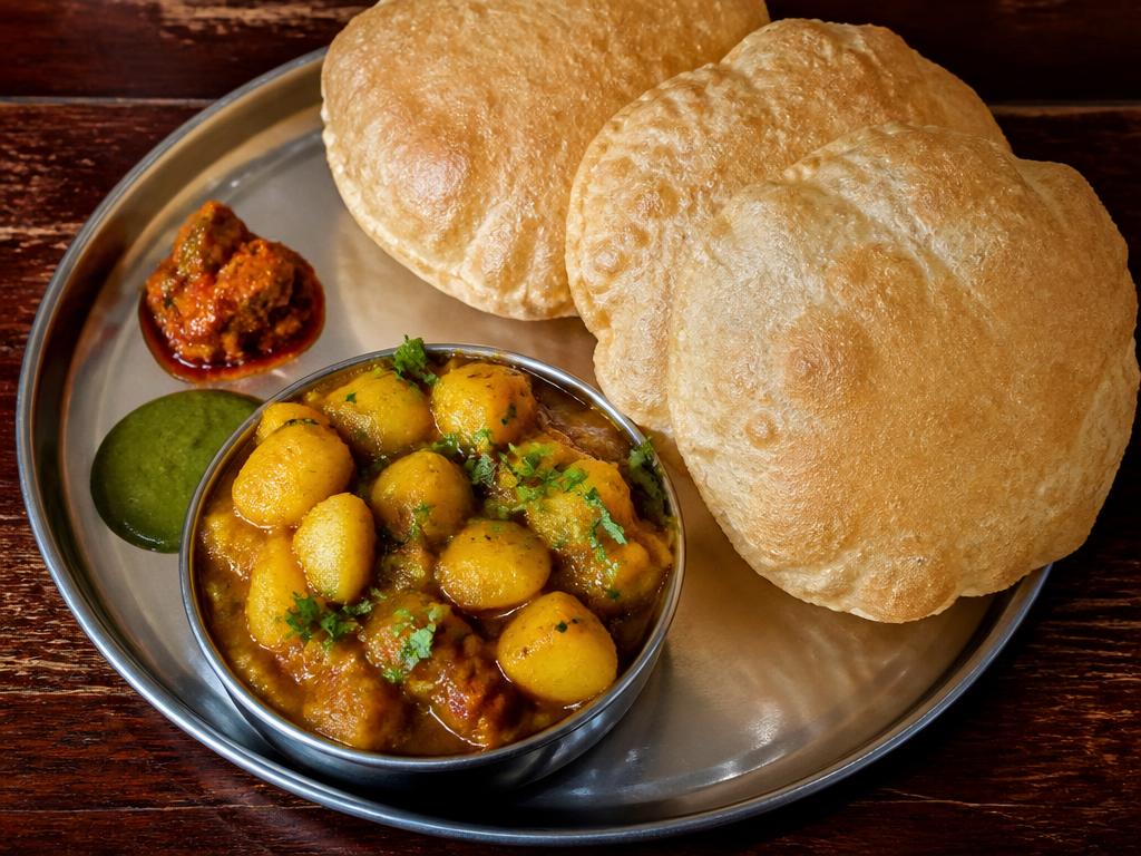 Aloo Puri — pure vegetarian dish by Rasalaya